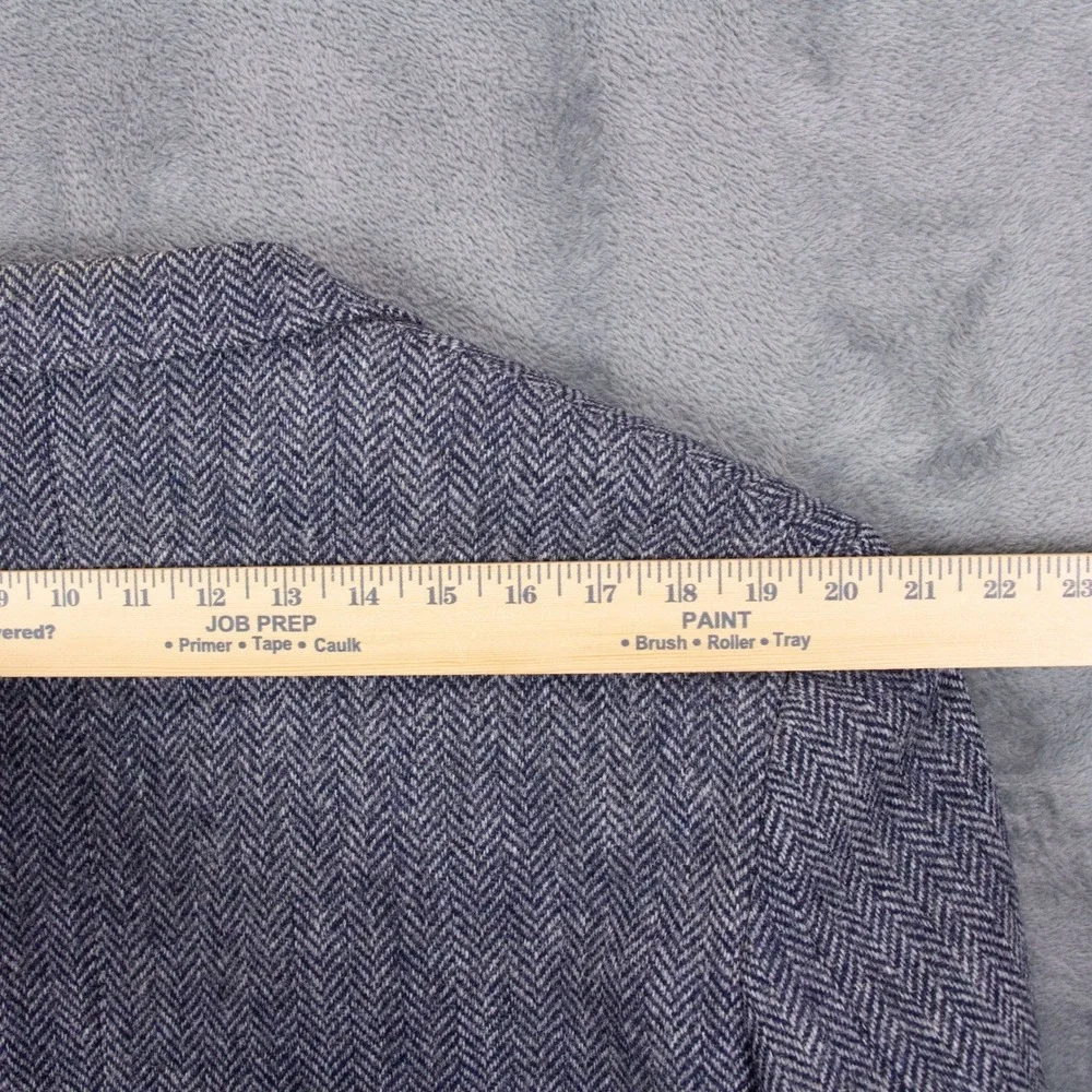 VTG Harris Tweed Lands End Mens 41R Blue Blazer Jacket Wool‎ Herringbone USA